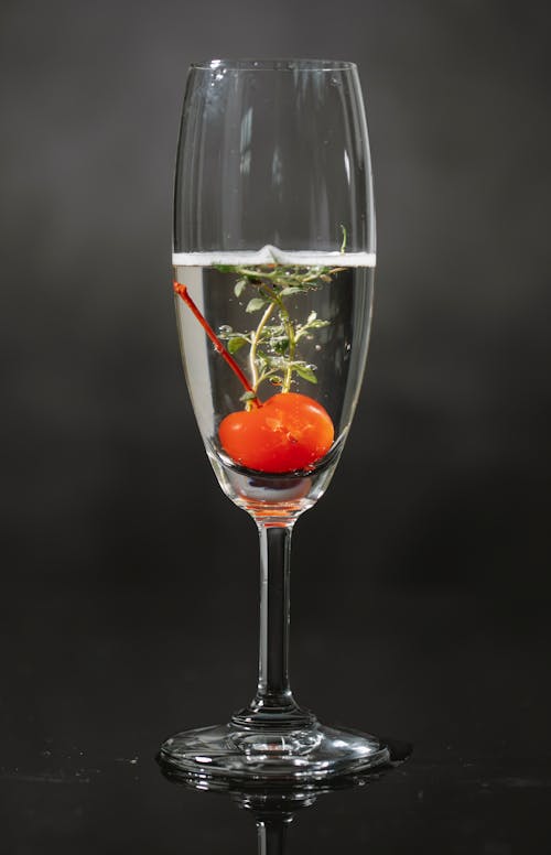 Free Glass of drink with cherry Stock Photo