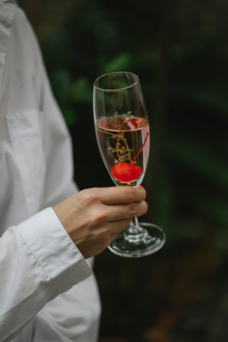 Faceless Woman With Cocktail In Glass