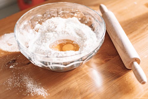 Raw Egg on Flour