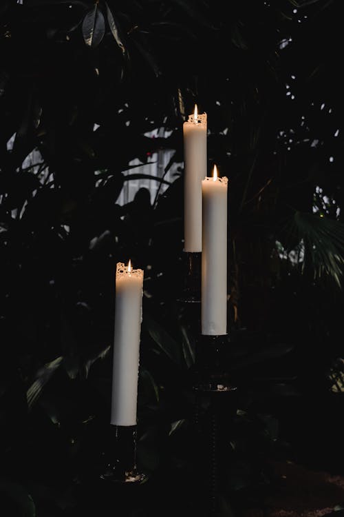 Close-Up Shot of Lighted Candles