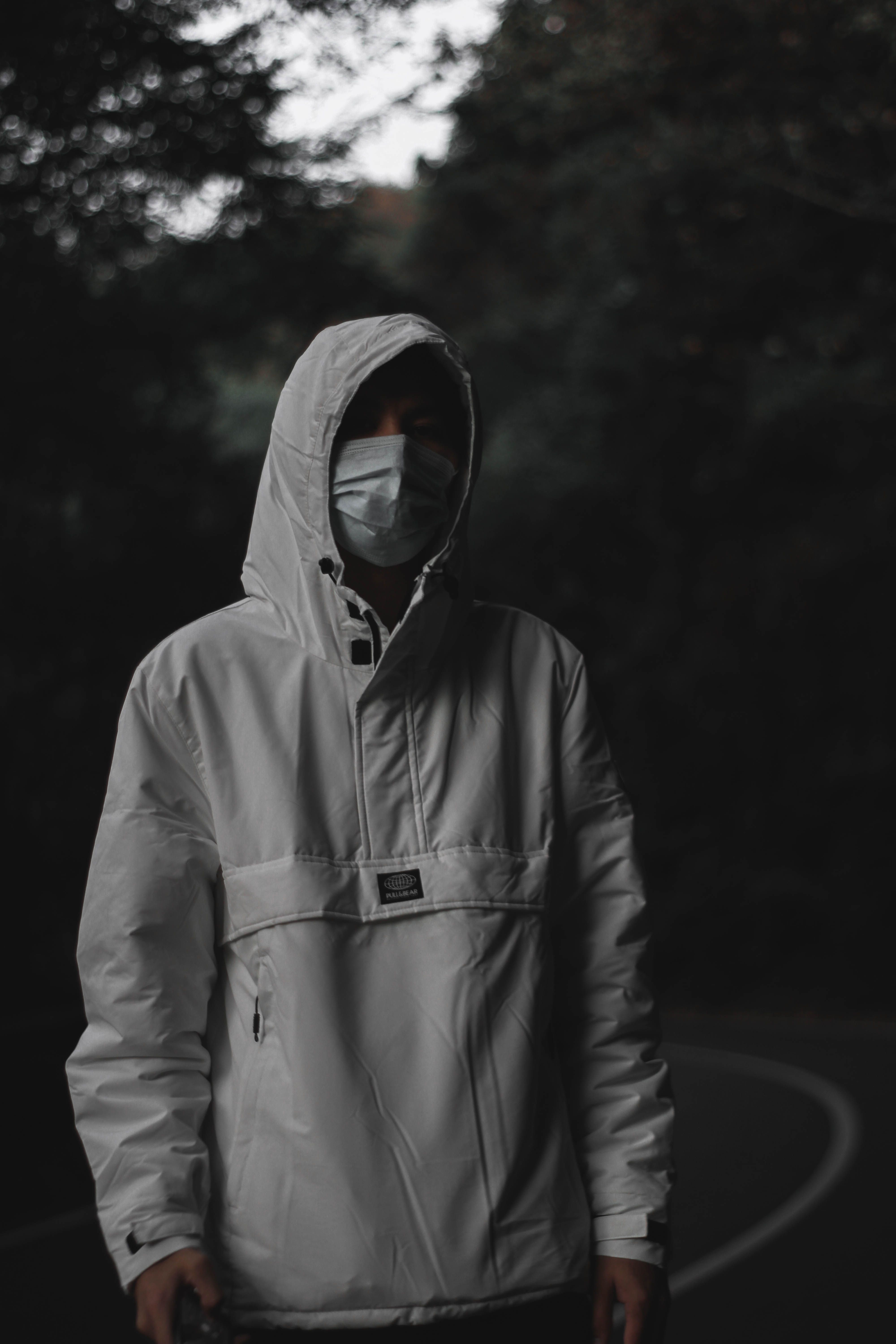 Man in Gray Zip Up Hoodie With Face Mask · Free Stock Photo