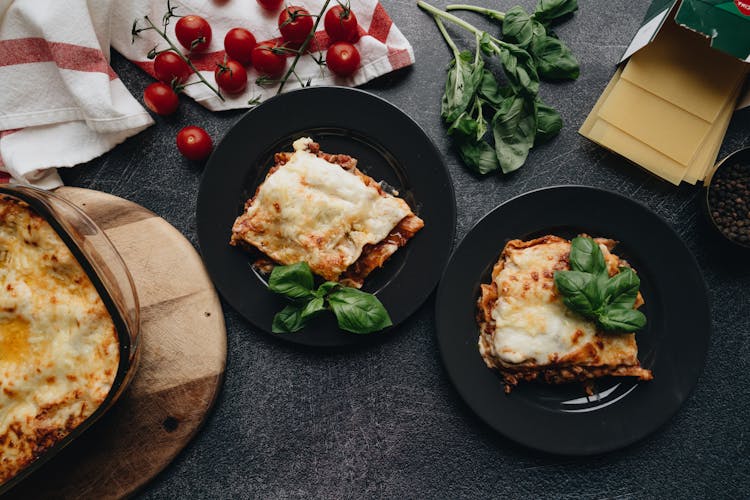 Cheesy Lasagna In An Earthenware