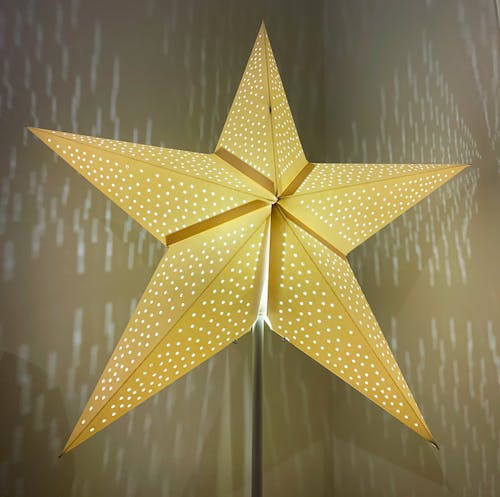 Decorative star shaped lamp in room