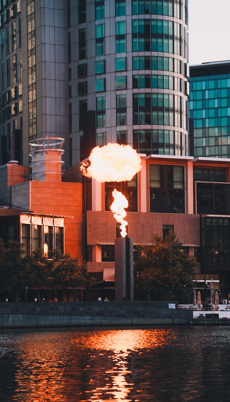 A Fire Show At The Yarra River