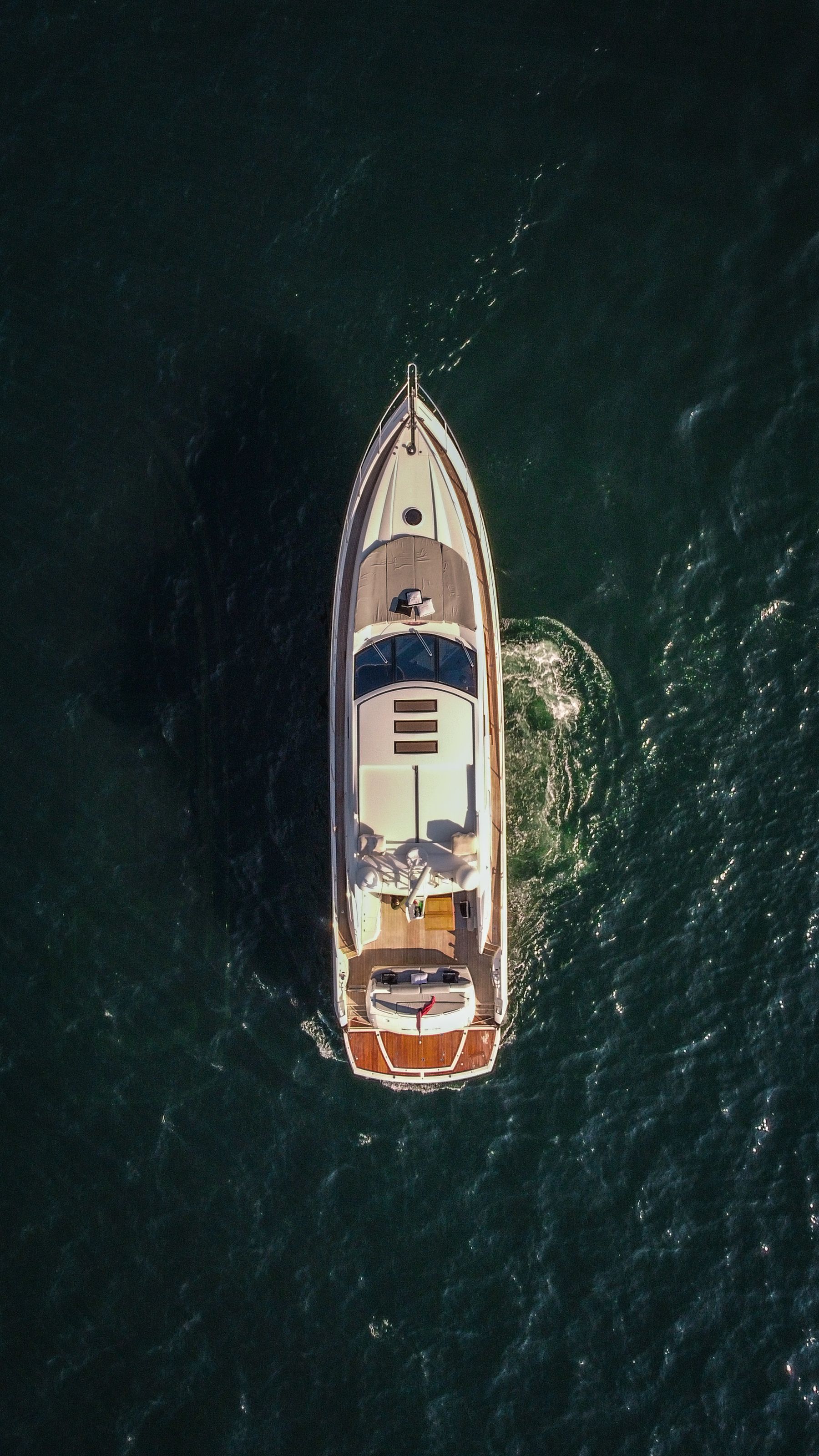 Luxury yacht viewed from above