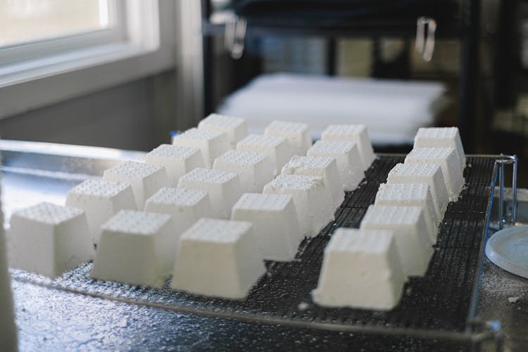 Sugar Cubes On Metal Tray