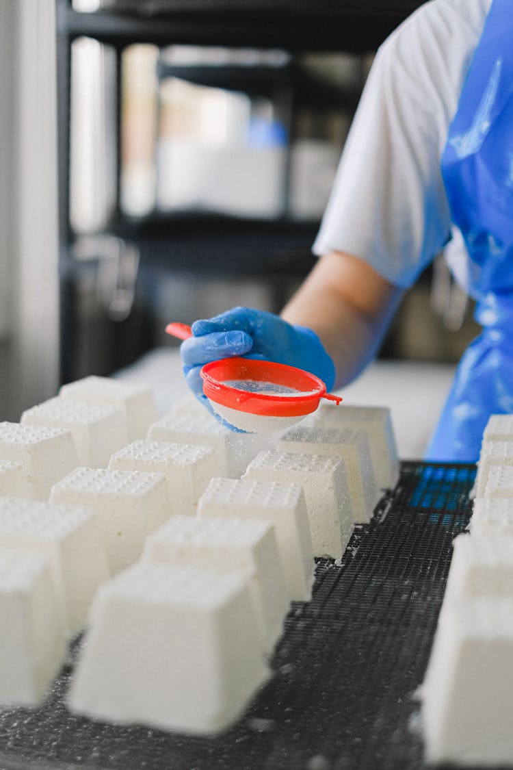 Ricotta Production In A Dairy Factory 