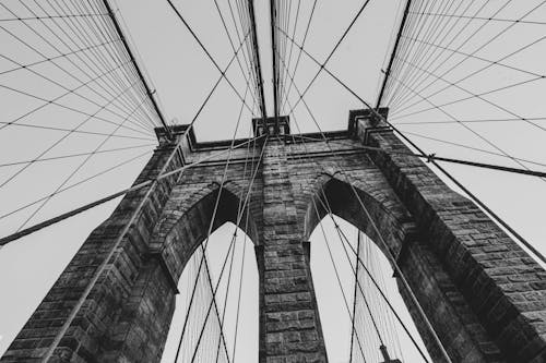 Low Angle Shot of the Brooklyn Bridge