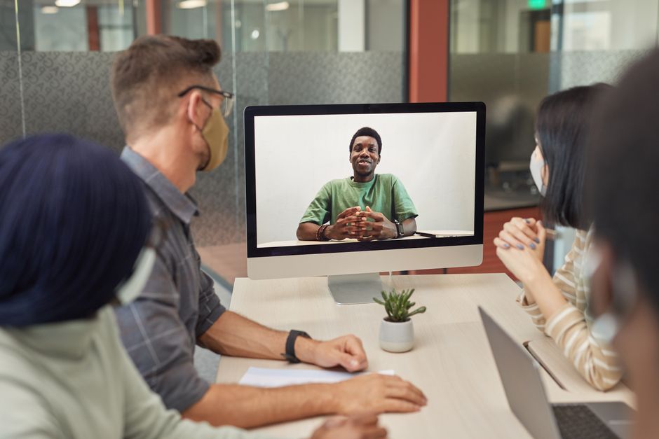 diverse team in a video conference illustrating remote collaboration and DEI - Future of work trends diverse team in a video conference illustrating remote collaboration and DEI - Future of work trends