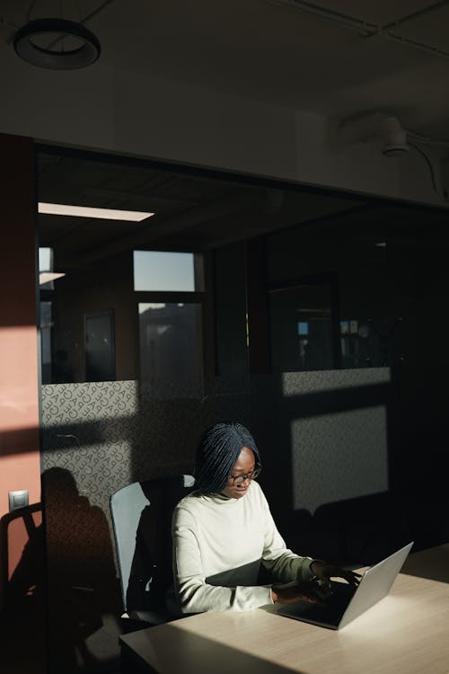 Foto d'estoc gratuïta de assegut, cabells trenats, dona afroamericana