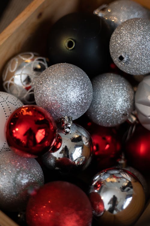 
A Close-Up Shot of Christmas Baubles