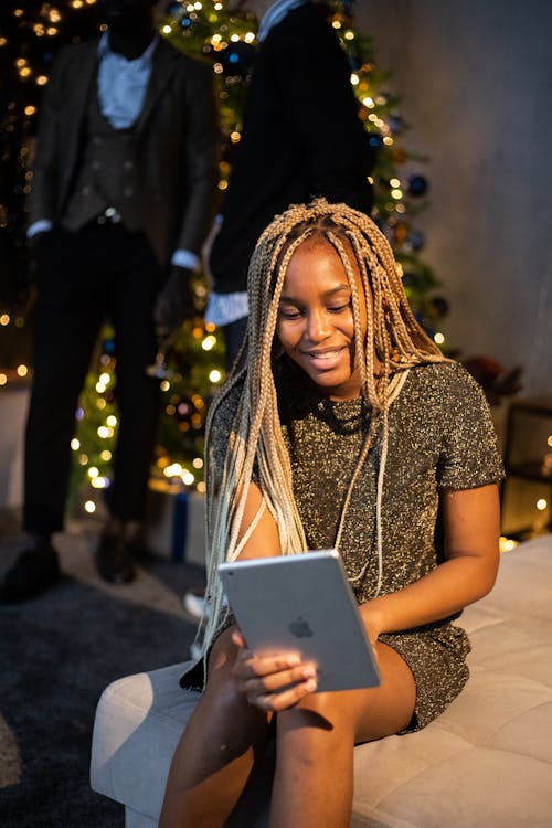 Free Woman Holding An Ipad Stock Photo