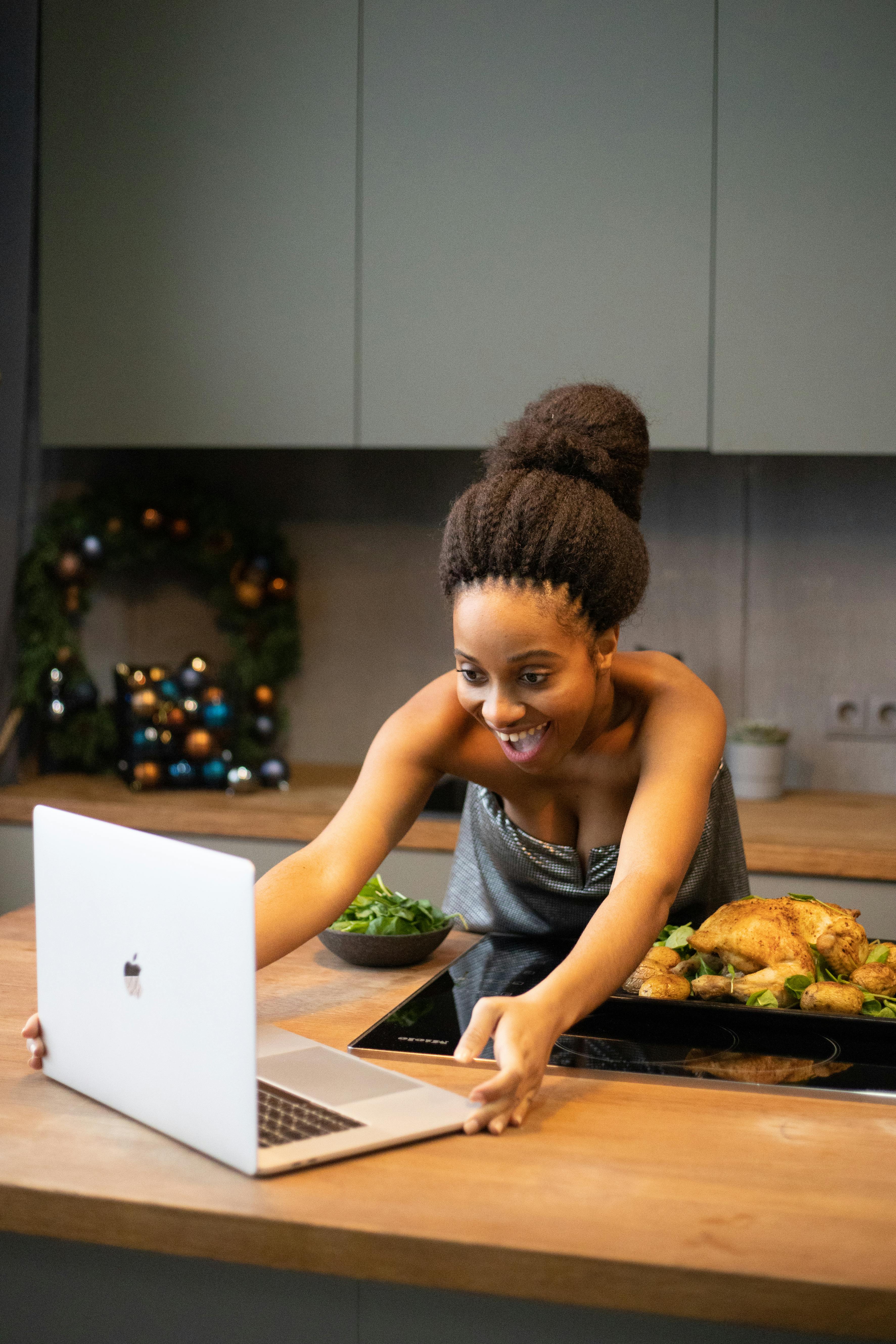 woman using a laptop