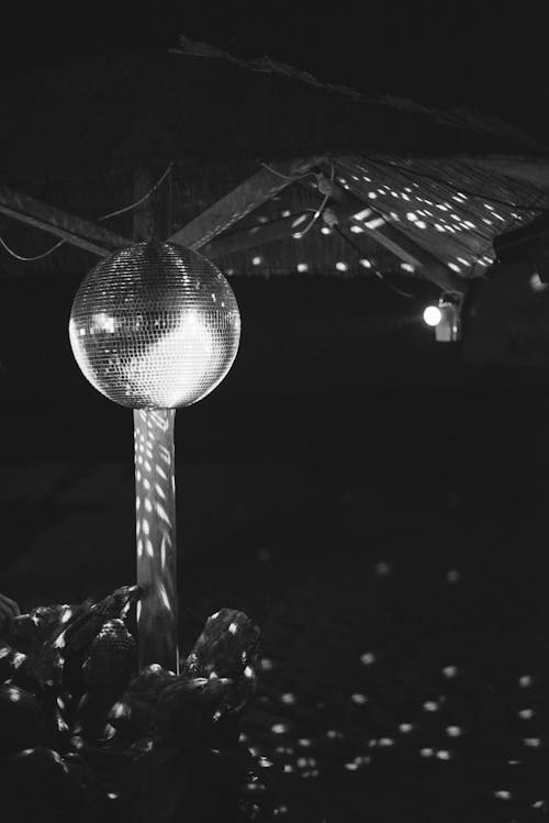 Kostnadsfri bild av disco boll, gråskale, svartvit