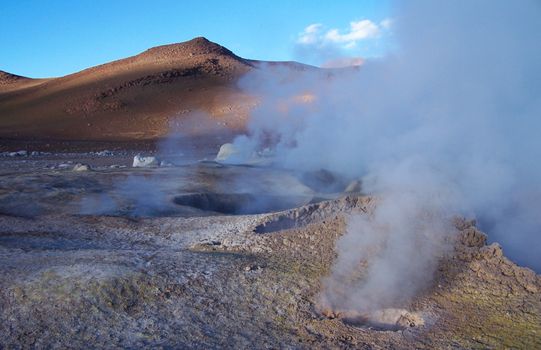Geysers at dawn (Sol de Mañana) — Salar de Uyuni