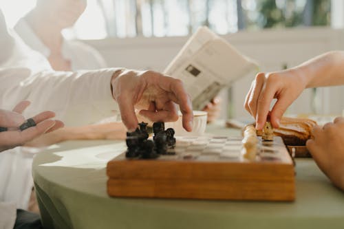 Free People Playing Chess  Stock Photo