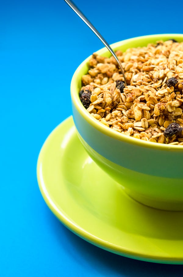 Bowl of Cereal With Raisins