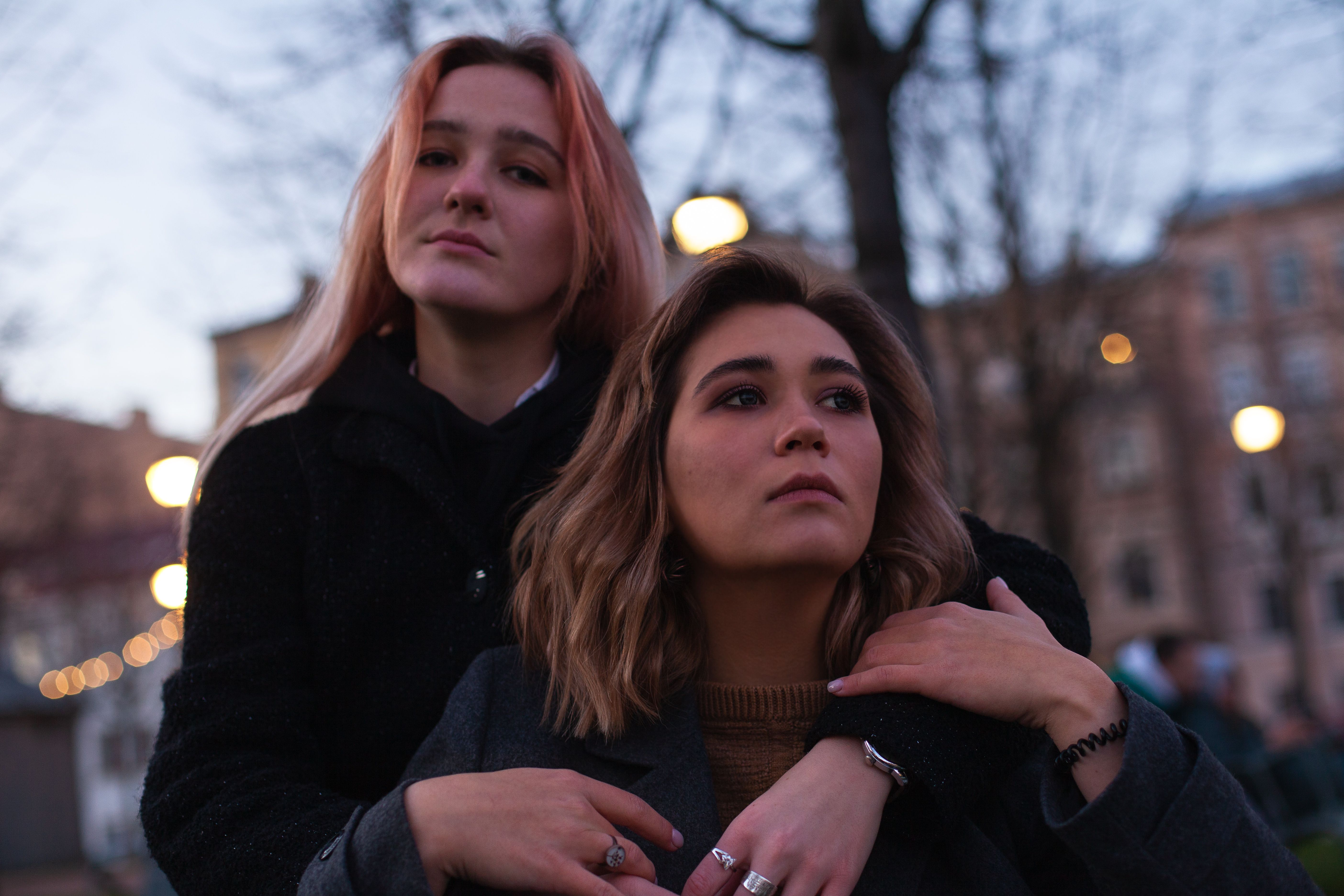 Portrait of Two Women in a City · Free Stock Photo