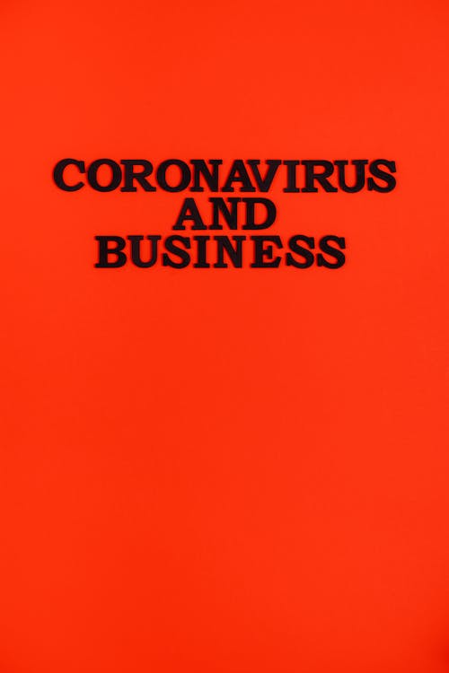 Kostnadsfri bild av coronavirus och företag, röd bakgrund, text