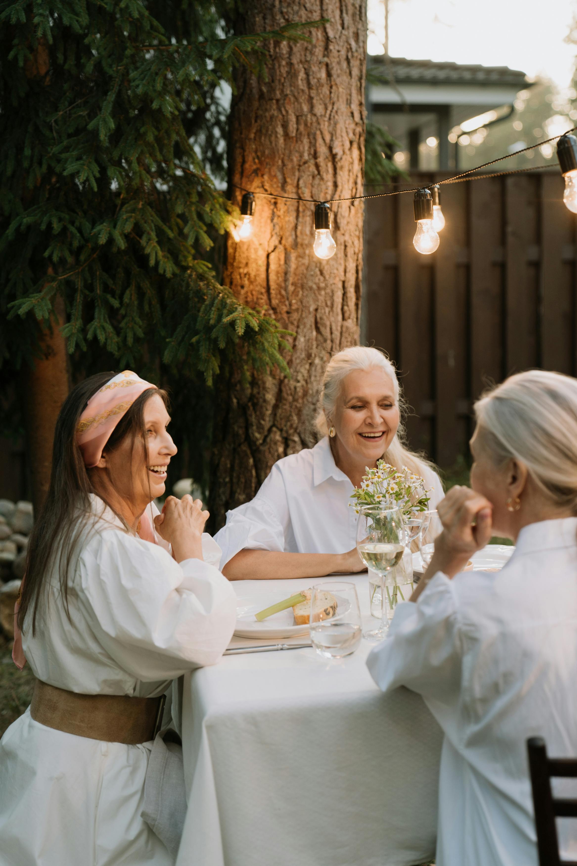 women sitting at the table