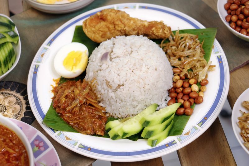 Nasi lemak, a Malaysian classic