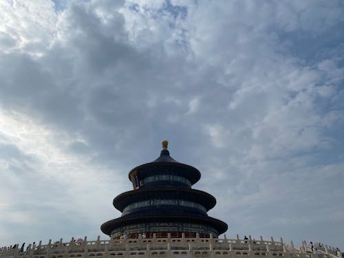 Free stock photo of chinese architecture, heavy clouds Stock Photo