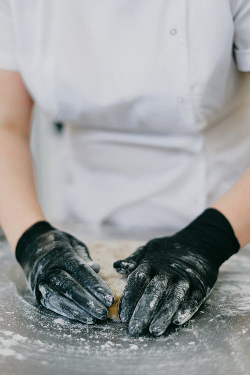 Free Pastry Chef Kneading a Dough Stock Photo