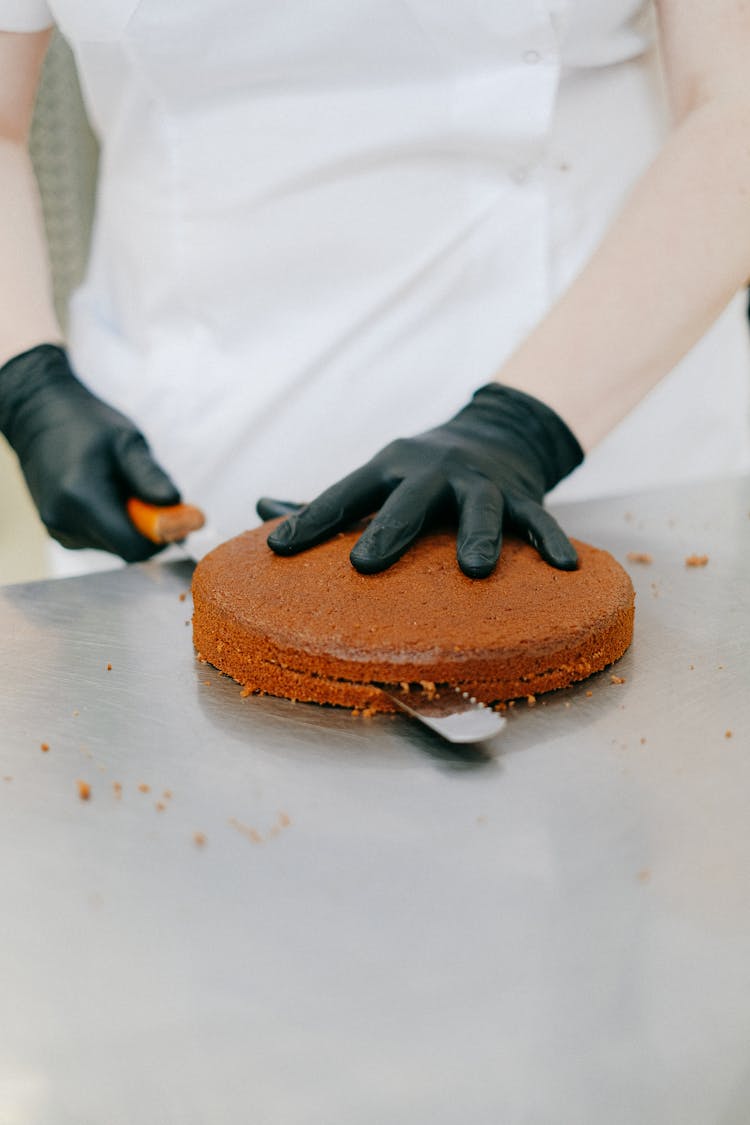 Person Making A Cake