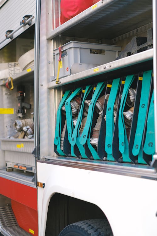 Firefighter Tools and Equipment inside a Fire Truck