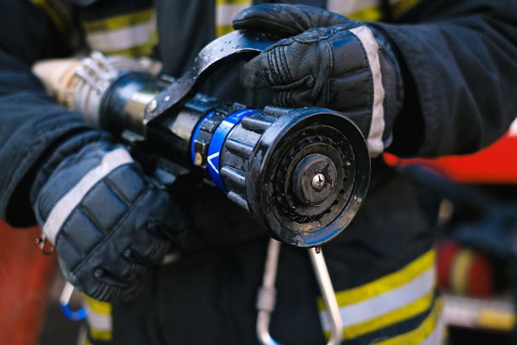 Firefighter Holding Hose