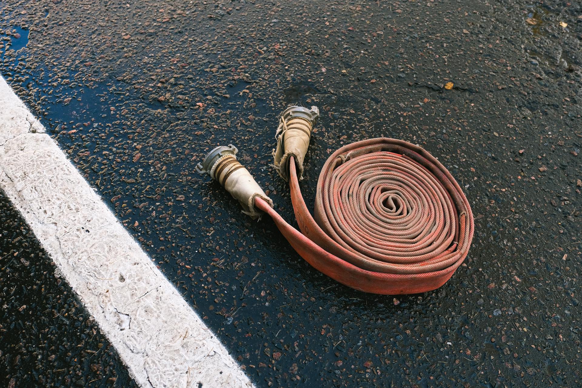 Photo of an Extension Fire Hose on Road