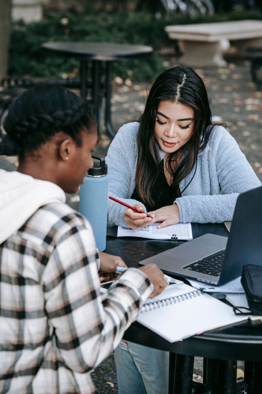 Students studying together