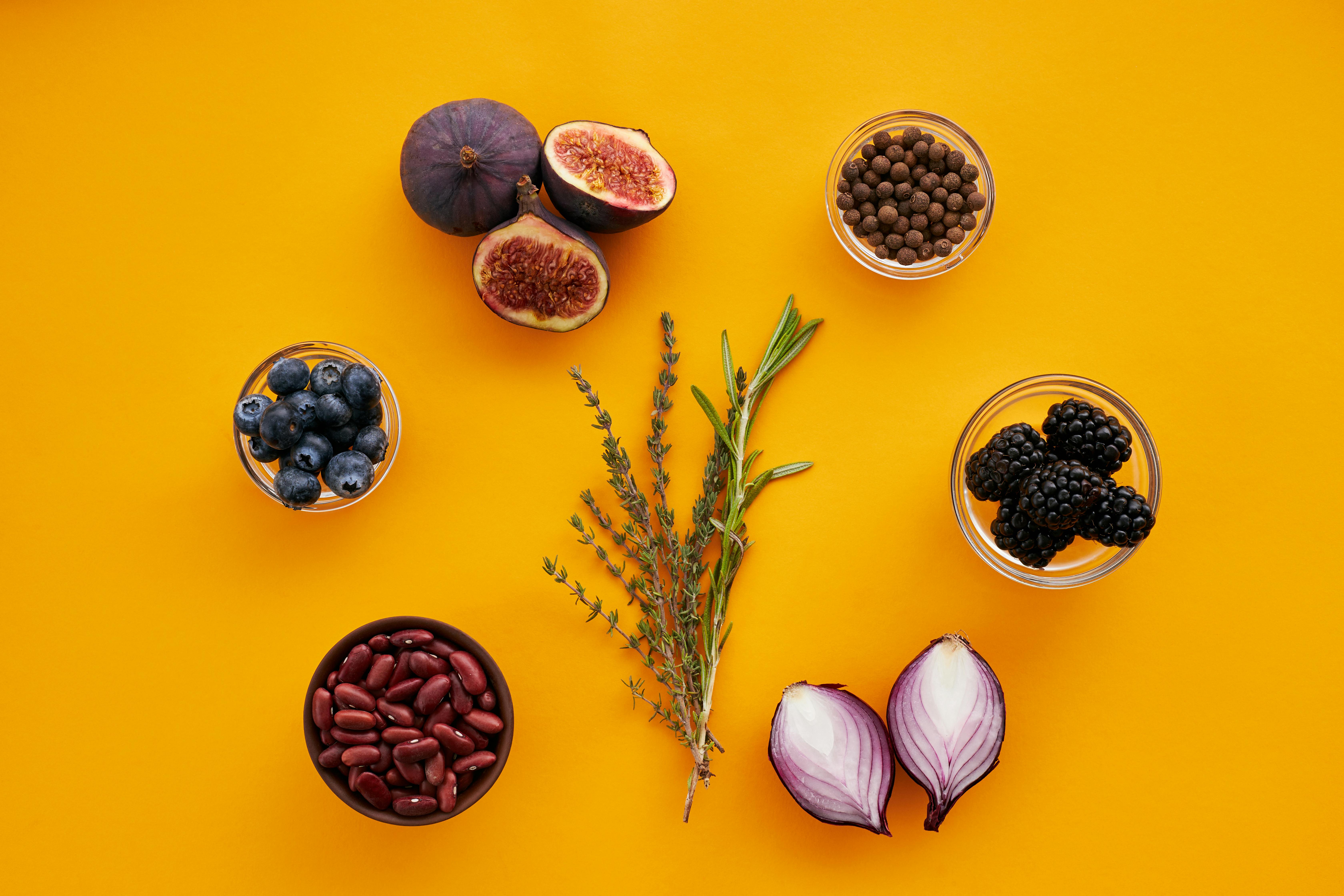 Free Fresh Fruits and Herbs Stock Photo