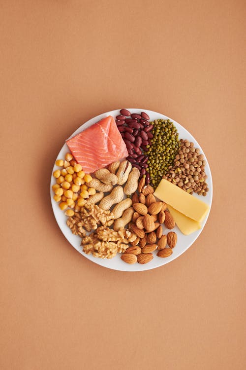 Healthy Food Ingredients on a Ceramic Plate