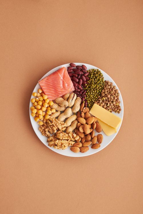 Healthy food ingredients on a plate