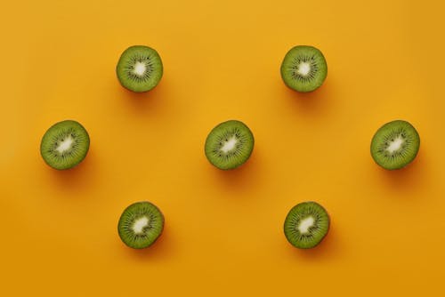 Sliced Green Kiwi Fruits