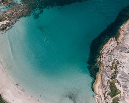 Turquoise Zee Met Rotswanden
