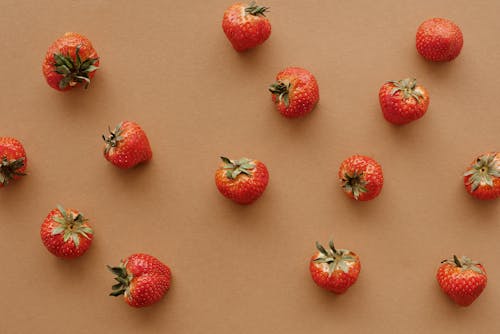 Strawberries on Pink Surface