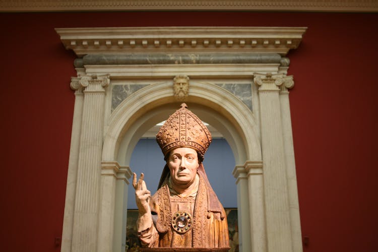 Sculpture Of A Bishop In Bode Museum