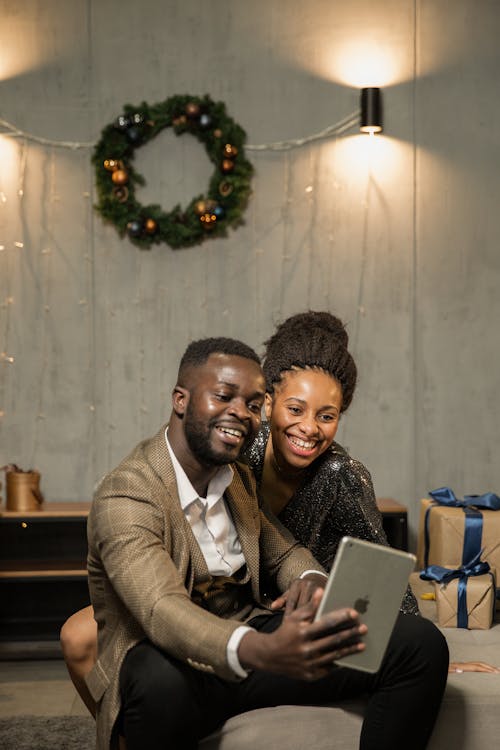 Man And Woman Talking On A Video Call