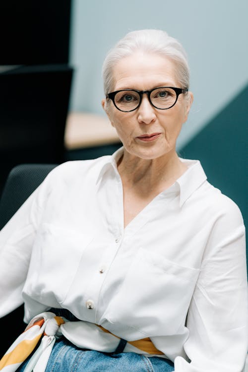 Free Elderly Woman Wearing Eyeglasses Stock Photo