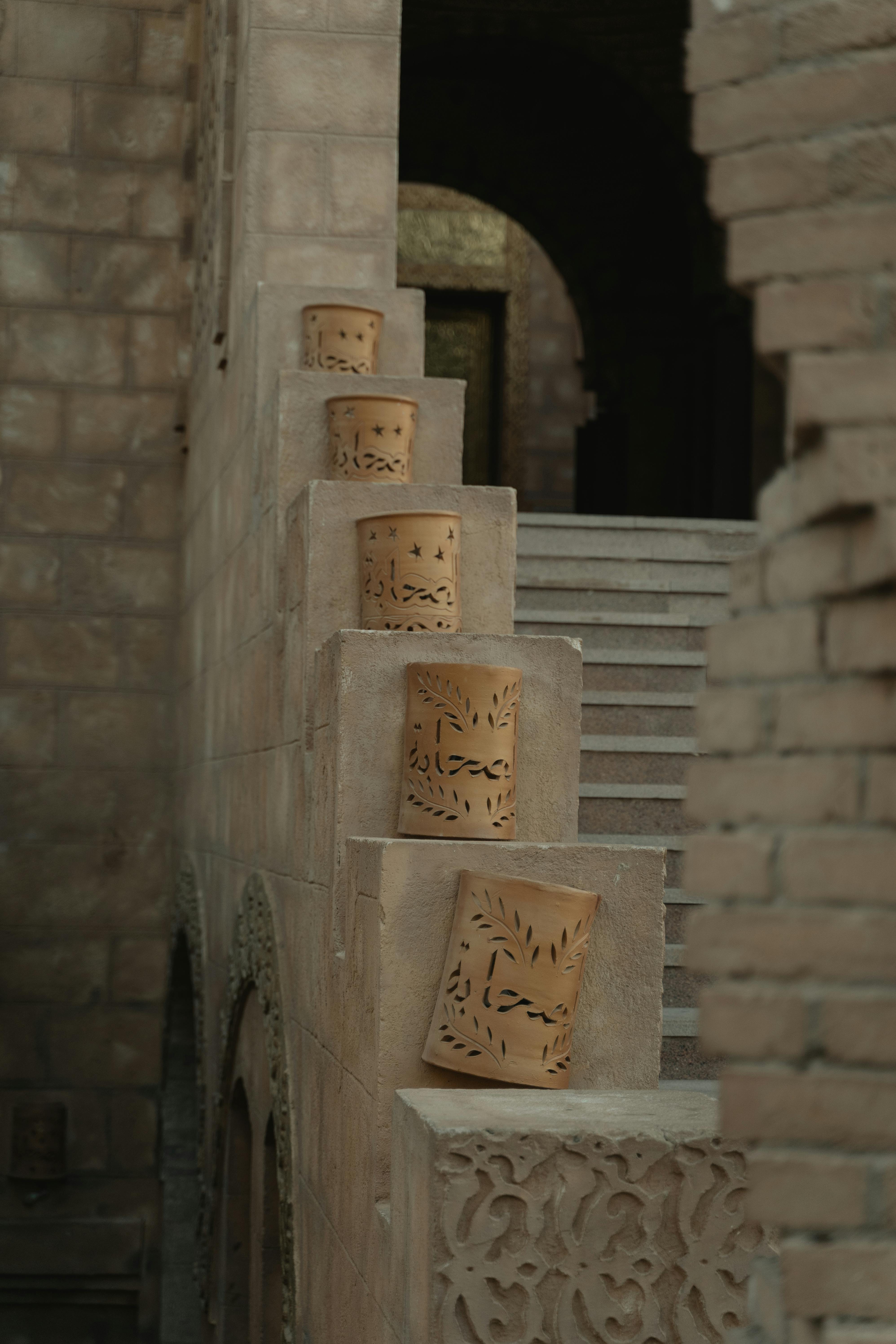 brown concrete blocks on brown brick wall