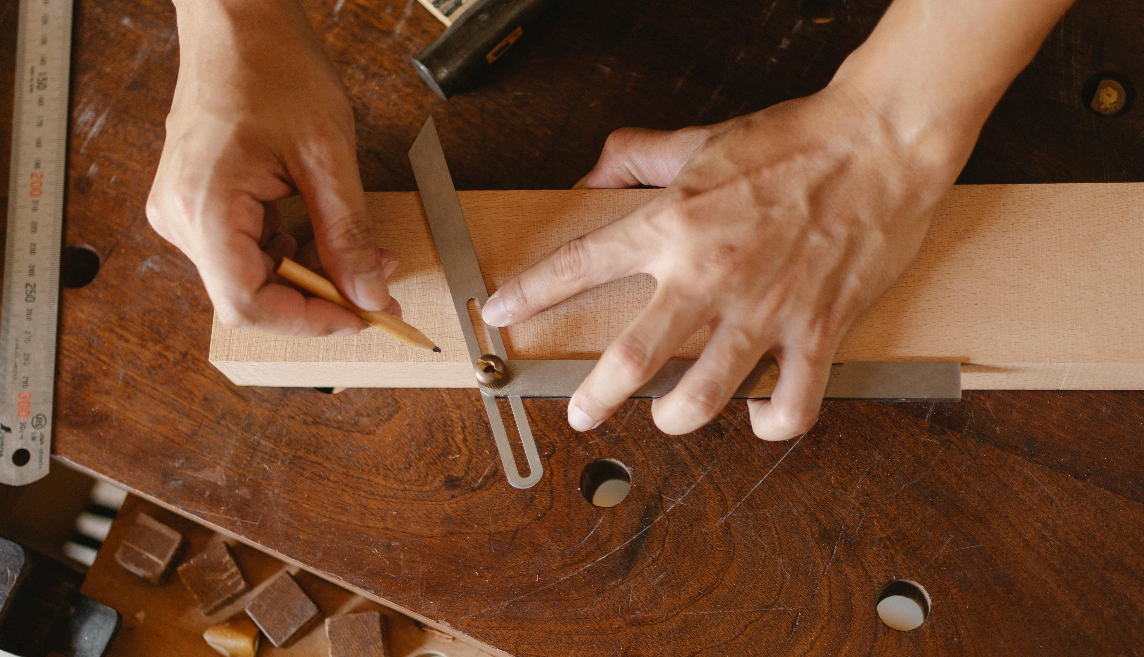 crop craftsman working with wooden detail