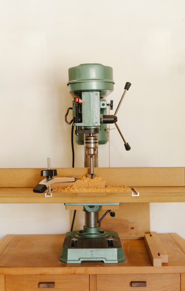 Professional Drill Machine In Modern Workshop