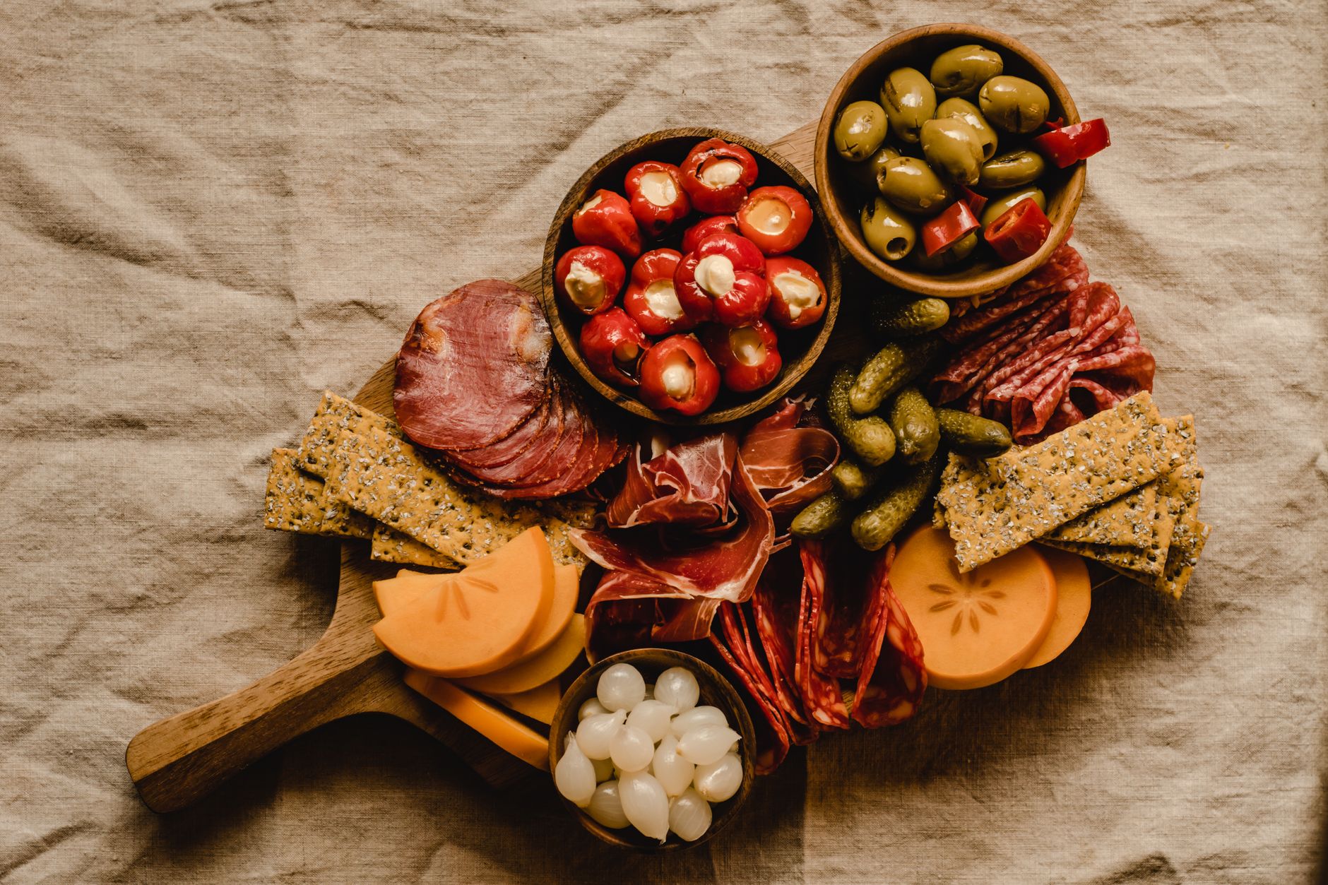 Creamy pimiento cheese spread on crackers
