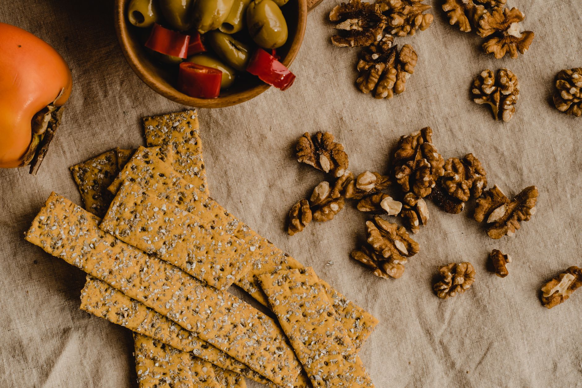 Close-up of sliced olive biscuits showing texture