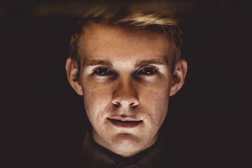 Portrait of a Blond Man Smiling 