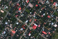 Residential area with cottages in tropical country