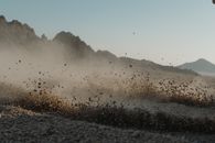 Close-Up Shot of Sand Dust from Drifting