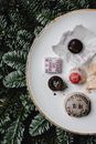 White Ceramic Plate With Chocolate and Strawberry Ice Cream